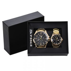 Set ceasuri pentru cuplu Ulysses Gold-Black New ( Ceasuri )