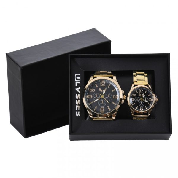 Set ceasuri pentru cuplu Ulysses Gold-Black New ( Ceasuri )