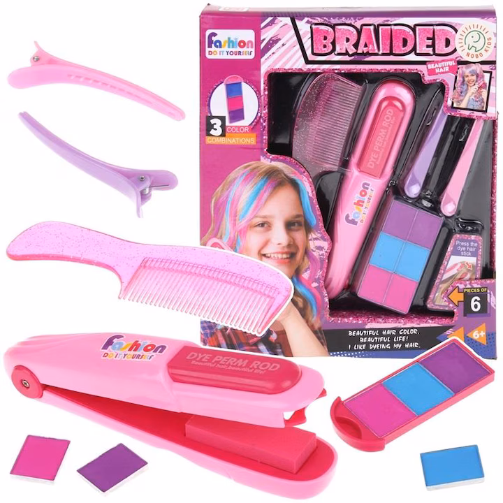 Set de accesorii pentru vopsit parul, Nobo Kids, Multicolor, 13x17,5x3,5cm
