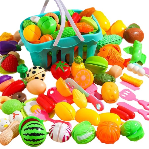 Set de Legume si Fructe pentru Copii, 3 ani+, Multicolor 58 piese