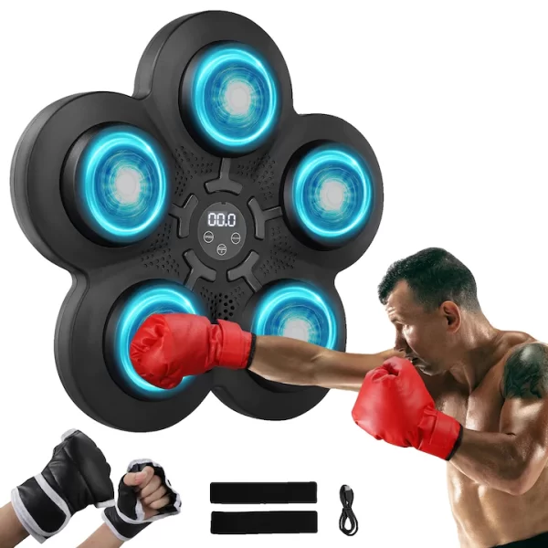 Masina de box interactiva, conectivitate Bluetooth, antrenament acasa, negru, dimensiuni compacte