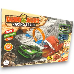 Pista de masinute T-Rex cu 1 bucla de 360 de grade + 2 masinute