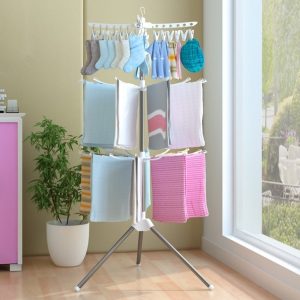 Uscator Rufe Vertical, 3 Niveluri Rotative, Pliabil, Usor de Depozitat, 170cm
