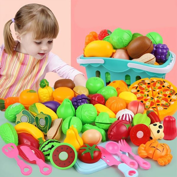 Set de Legume si Fructe pentru Copii, 3 ani+, Multicolor 58 piese - imagine 3