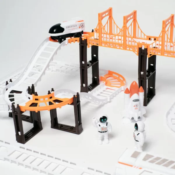 Circuit cu vehicul Outer Space Track, 65 piese, vehicul cu motor electric, L: 75, 1 cm, l: 46 cm, H: 20 cm, multicolor - imagine 2