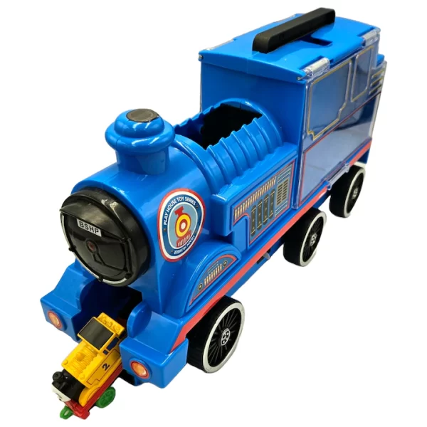 Set Locomotiva mare, tip Thomas & Friends si 4 locomotive mici 8 cm, Multicolor, 36 cm - imagine 3