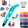 Creion 3D, Acdolf, 1.75mm, Afisaj digital, 160-230 C, Compatibil cu ABS/PLA, Albastru