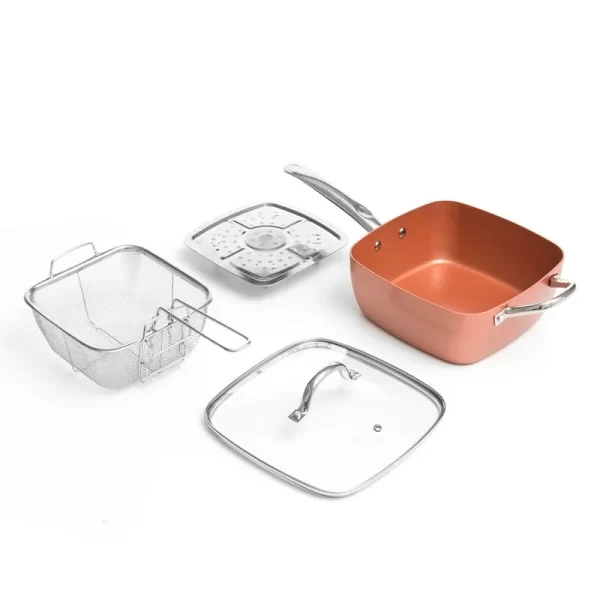 Set Tigaie Multifunctionala  SQUARE FRY PAN, 4 Piese - imagine 3