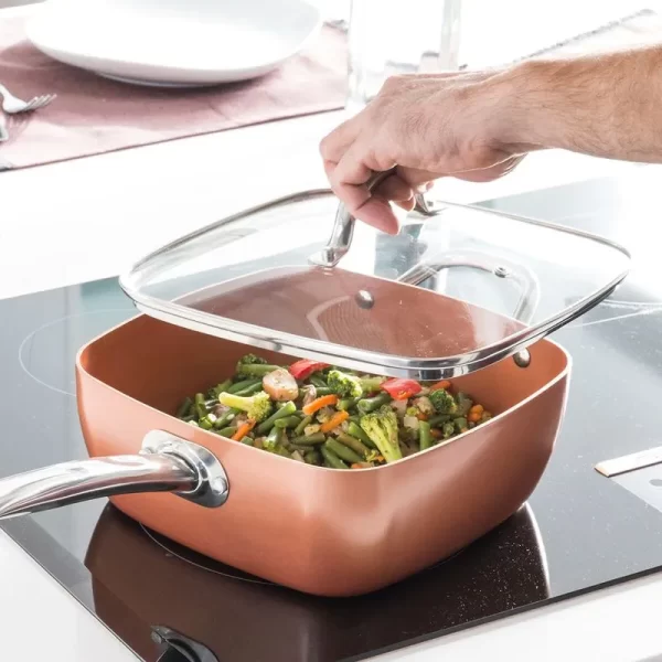 Set Tigaie Multifunctionala  SQUARE FRY PAN, 4 Piese - imagine 4