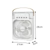 Ventilator portabil 3 în 1 cu pulverizare: racorire, umidificare și iluminare in 7 culori - imagine 5