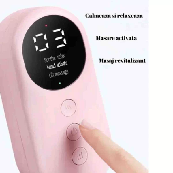 Aparat de masaj pentru gambe, 3 moduri de masaj, material confortabil, gri - imagine 5