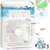 Ventilator portabil 3 în 1 cu pulverizare: racorire, umidificare și iluminare in 7 culori - imagine 8