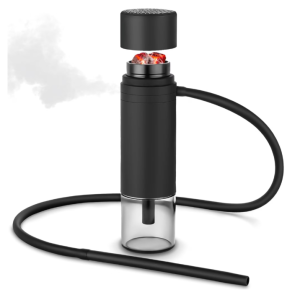 Mini Narghilea Portabila, cu Set Complet - Usor de Asamblat, Curatat si Depozitat, 400ml, Perfecta pentru Calatorii si Exterior, Negru