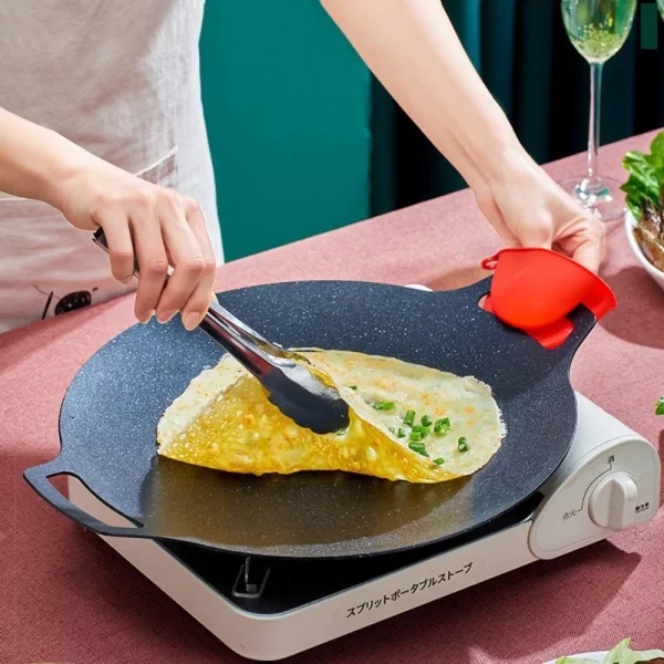 Plita rotunda coreeana pentru gratar 32 si 34 CM - imagine 4