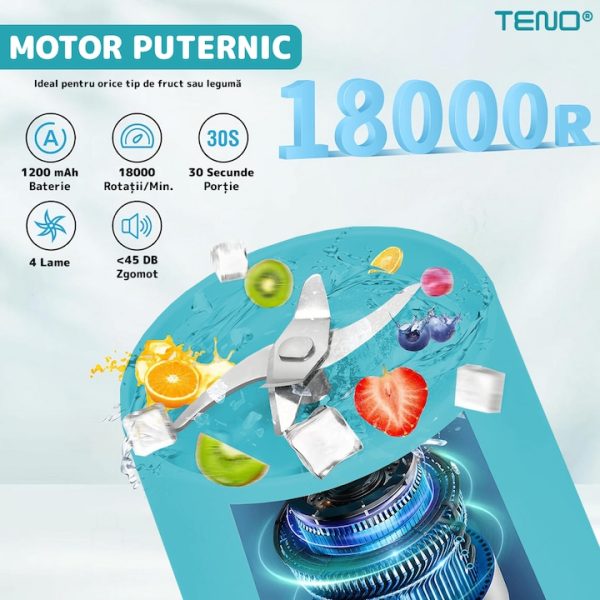 Mini Blender Portabil - Smoothie & Shake - imagine 3