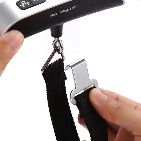 Cantar electronic bagaje, ABS, Afisaj LCD, 130x30x30 mm, Argintiu - imagine 2