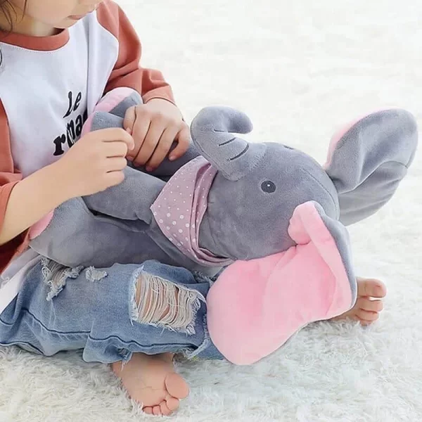 Jucarie de plus interactiva muzicala, Elefantul Cucu-Bau, 30 cm - imagine 9