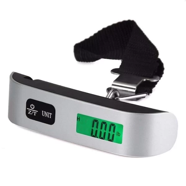 Cantar electronic bagaje, ABS, Afisaj LCD, 130x30x30 mm, Argintiu