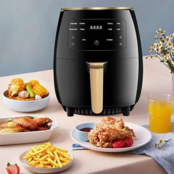 Air Fryer - 6L, 2400W, Friteuza cu Aer Cald Fara Ulei, Digital, 8 Programe + Tocator din bambus, 30 x 20 x 1.4 cm - imagine 3