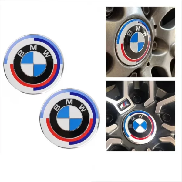 Set 4 Embleme Jante Aliaj Compatibile BMW 68MM, Editie Aniversara 50 de ani, Capace Roti 50th Anniversary Motorsport - imagine 2