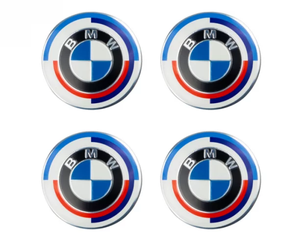 Set 4 Embleme Jante Aliaj Compatibile BMW 68MM, Editie Aniversara 50 de ani, Capace Roti 50th Anniversary Motorsport - imagine 4