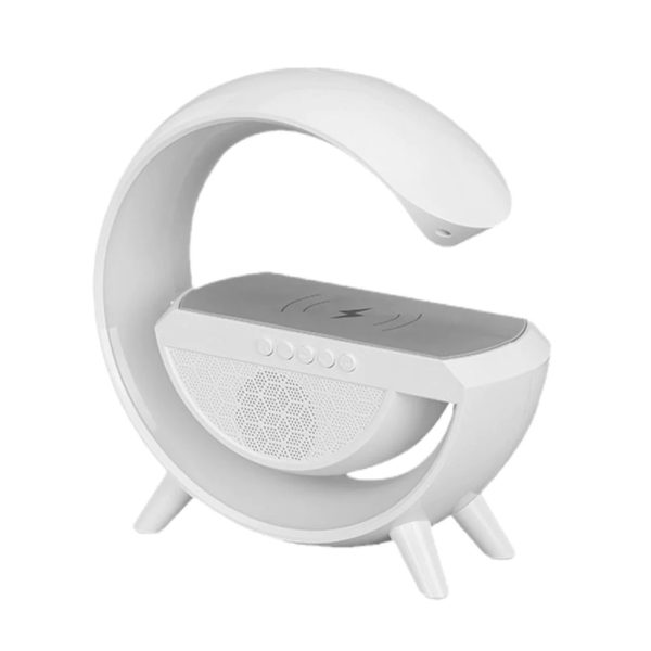 Lampa LED Birou RGB cu incarcare Wireless, Bluetooth, Ceas, Alarma si USB - imagine 8