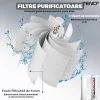 Para de Dus Teno®, 6 filtre extra, buton On/Off, presiune ajustabila, filtrare apa, jet uniform, zimti de silicon pentru curatare, gri - imagine 4