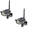 1 + 1 GRATIS - Lampa SolaraTip Camera Falsa, 35 LED-uri, Senzor Detectie Miscare, Telecomanda Inclusa, Panou Solar, Negru