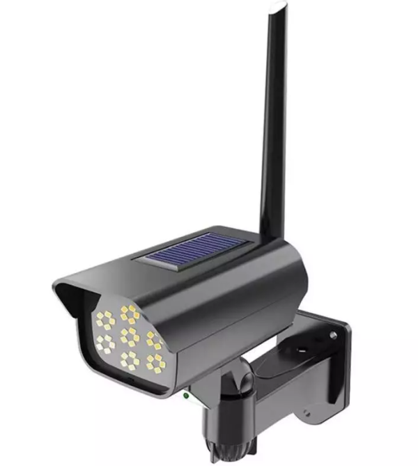 1 + 1 GRATIS - Lampa SolaraTip Camera Falsa, 35 LED-uri, Senzor Detectie Miscare, Telecomanda Inclusa, Panou Solar, Negru - imagine 2