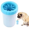 Dispozitiv Spalare Labute Animale 2 in 1 Premium SUPER TRENDS®, Curatare Umeda Caini, Laveta Blana, Silicon Alimentar, Marime Universala, Albastru