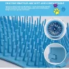 Dispozitiv Spalare Labute Animale 2 in 1 Premium SUPER TRENDS®, Curatare Umeda Caini, Laveta Blana, Silicon Alimentar, Marime Universala, Albastru - imagine 4
