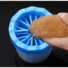 Dispozitiv Spalare Labute Animale 2 in 1 Premium SUPER TRENDS®, Curatare Umeda Caini, Laveta Blana, Silicon Alimentar, Marime Universala, Albastru - imagine 5
