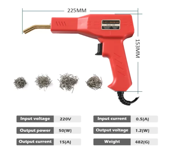 Kit cu Pistol Reparat, Sudat, Imbinat Plastic, 50w, cu samulite ondulate - imagine 2