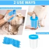 Dispozitiv Spalare Labute Animale 2 in 1 Premium SUPER TRENDS®, Curatare Umeda Caini, Laveta Blana, Silicon Alimentar, Marime Universala, Albastru - imagine 3