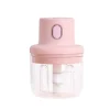 Mini tocator electric portabil, incarcare USB, 250ml, 45W, Roz - imagine 2