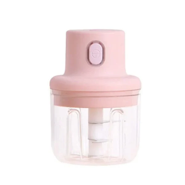 Mini tocator electric portabil, incarcare USB, 250ml, 45W, Roz - imagine 2