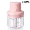 Mini tocator electric portabil, incarcare USB, 250ml, 45W, Roz - imagine 4