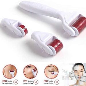 Set de Masaj Facial, Ocular și Corporal Derma Roller 4 în 1 - Terapie cu Microace pentru Acasă și Salon
