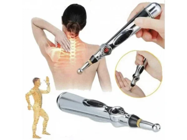 Stilou electric pentru Masaj, Electrostimulare, Acupunctura fara ace, 9 Viteze, 3 Capete