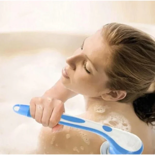 Perie rotativa pentru corp, Spin Spa, Plastic, 5 accesorii, Alb/Albastru - imagine 3
