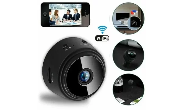 Camera de supraveghere  A9, Senzor de miscare, 1080p, Wi-Fi, 32GB, 4.5 x 5 cm, Negru