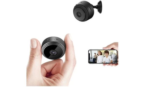 Camera de supraveghere  A9, Senzor de miscare, 1080p, Wi-Fi, 32GB, 4.5 x 5 cm, Negru - imagine 3