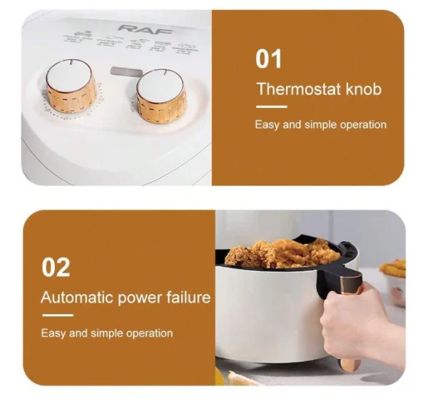 Friteuza Air Fryer Blasko 5232W cu Aer Cald, Fara Ulei, Capacitate 5.8L, 1500W, Alb - imagine 6