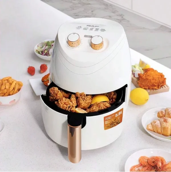 Friteuza Air Fryer Blasko 5232W cu Aer Cald, Fara Ulei, Capacitate 5.8L, 1500W, Alb