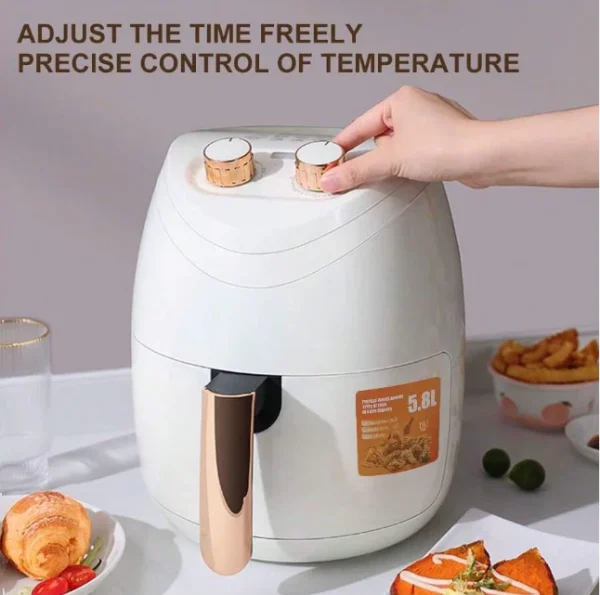 Friteuza Air Fryer Blasko 5232W cu Aer Cald, Fara Ulei, Capacitate 5.8L, 1500W, Alb - imagine 7