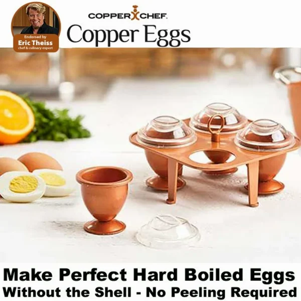Ouă de cupru Copper Chef: capsule de gătit antiaderente acoperite cu ceramică - imagine 2