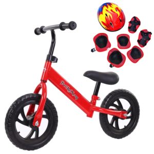 Bicicleta echilibru fara pedale pentru incepatori, 2-5 ani, rosu, echipament