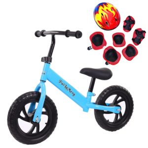 Bicicleta echilibru fara pedale, incepatori 2-5 ani, albastru, echipament