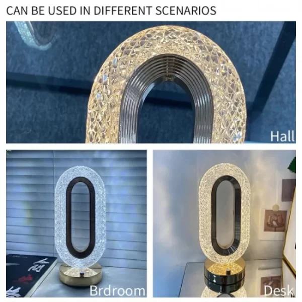 Lampa Diamond Crystal LED cu 3 temperaturi de culoare, alb rece, alb cald, neutru, culoare auriu - imagine 7