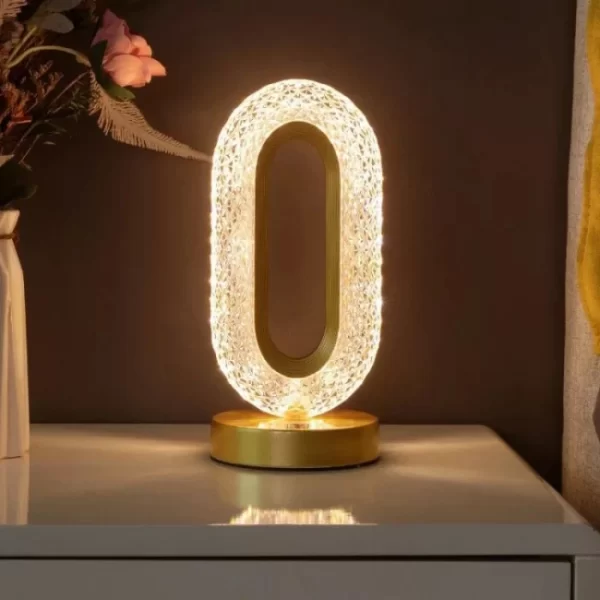 Lampa Diamond Crystal LED cu 3 temperaturi de culoare, alb rece, alb cald, neutru, culoare auriu - imagine 4